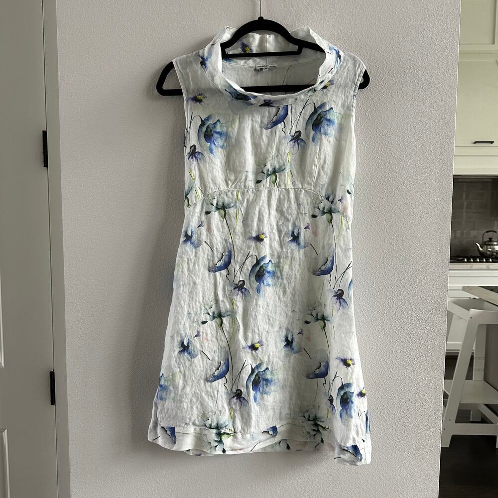 MARIO ROMANO Linen Italian Mini Dress Size Medium